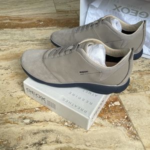 Geox light gray suede leather slip on shoes 8